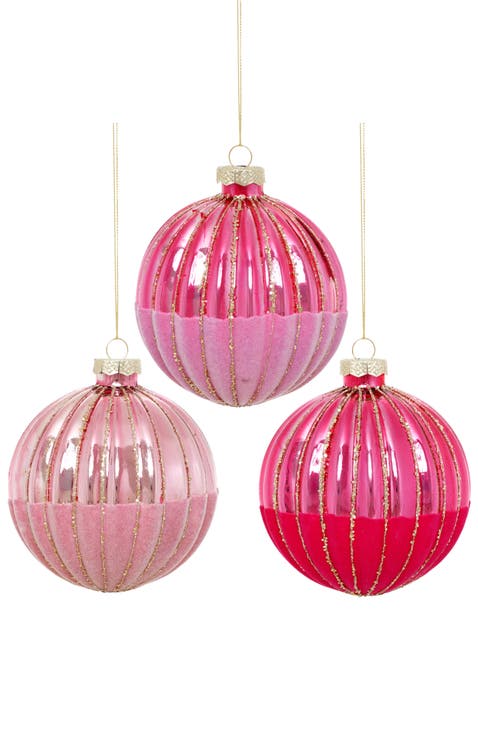 Striped Velvet Ornament, Box of 6