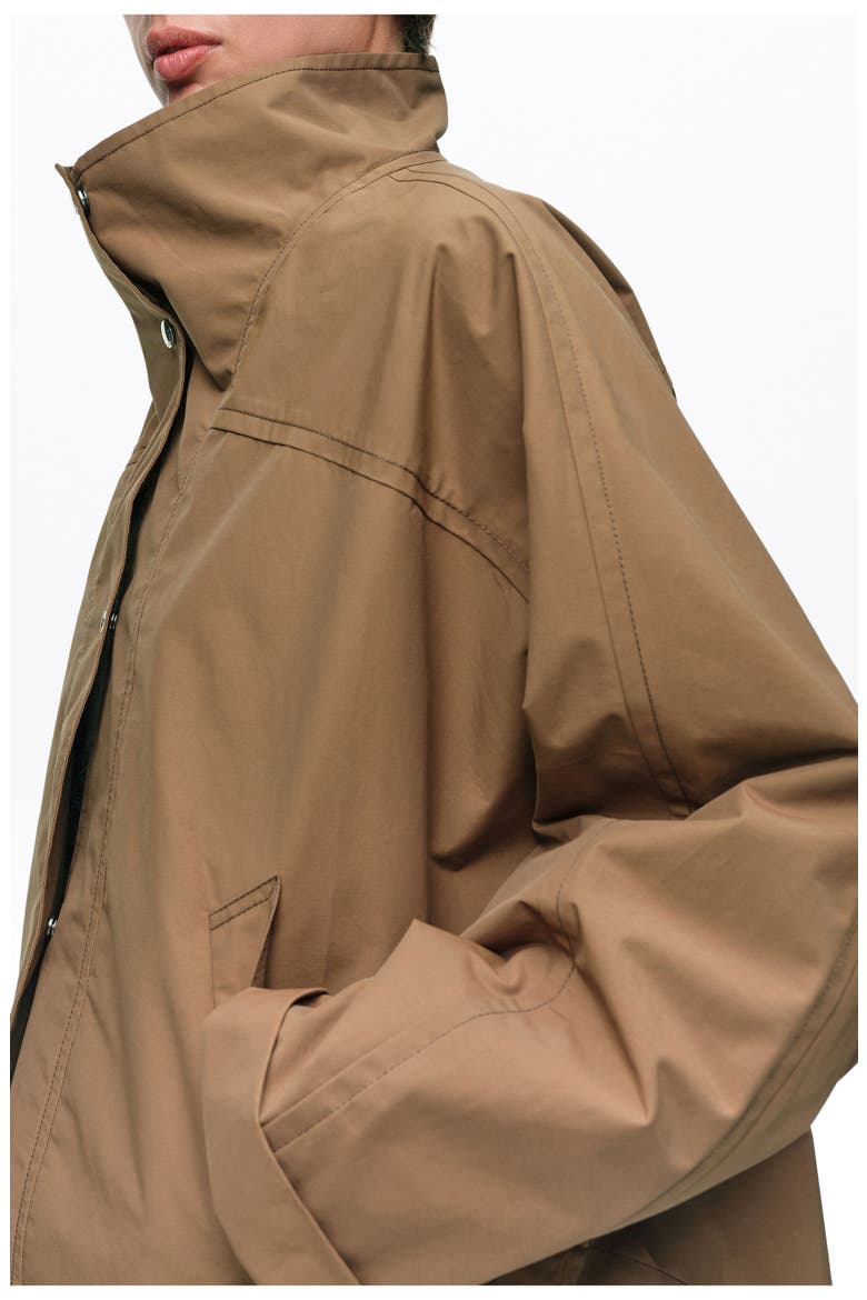 Short Batwing Trench Jacket, Alternate, color, LIGHT BROWN