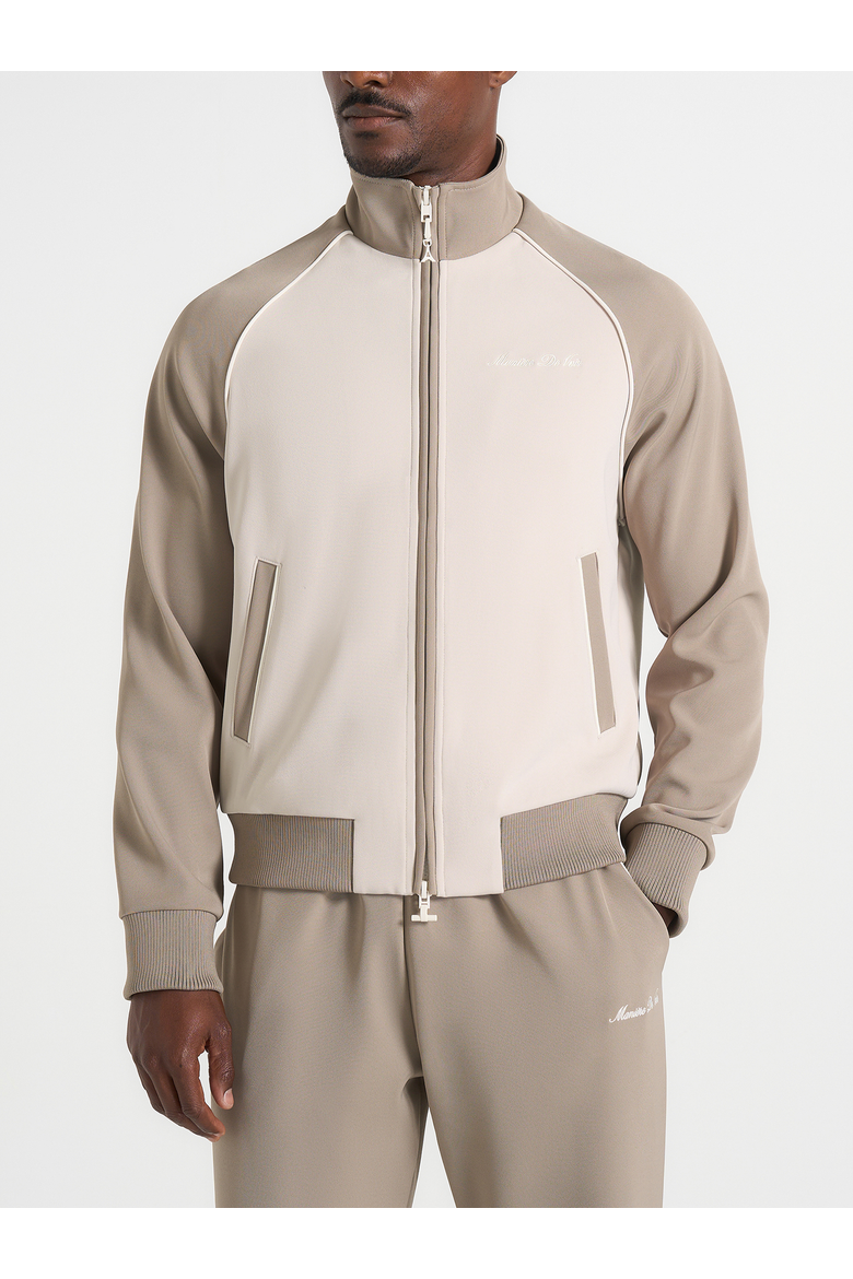 Signature Piped Track Jacket, Alternate, color, Taupe/Beige
