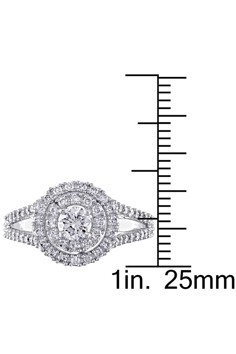 Diamond Double Halo Ring 14k, Alternate, color, 14K White Gold