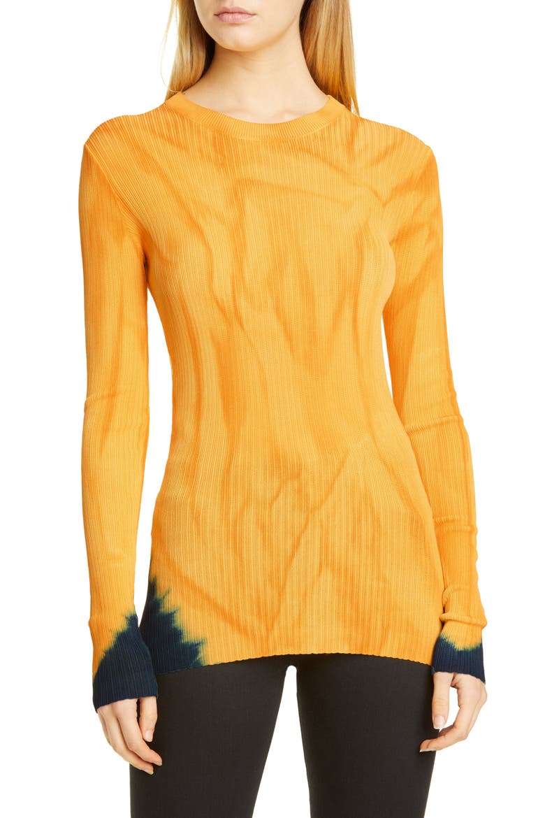 Tie Dye Sweater, Main, color, ORANGE/ BLUE