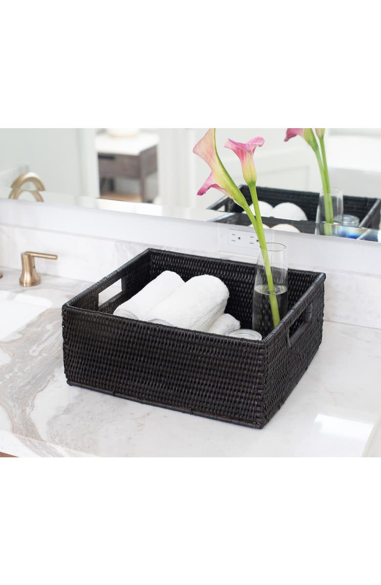 Artifacts Trading Company<sup>™</sup> Artifacts Rattan Rectangular Storage Basket, Alternate, color, Tudor Black