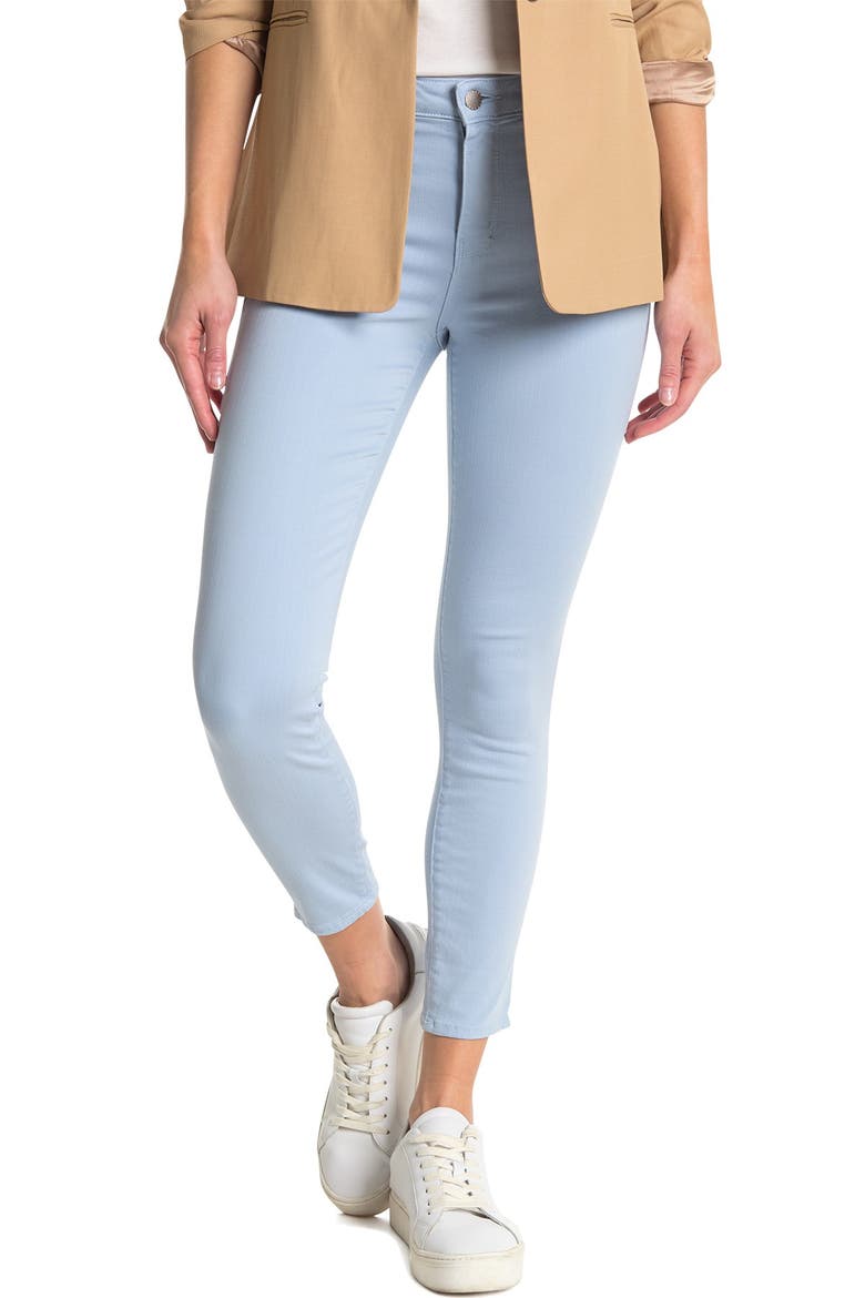 High Waist Skinny Ankle Jeans, Alternate, color, SKY BLUE