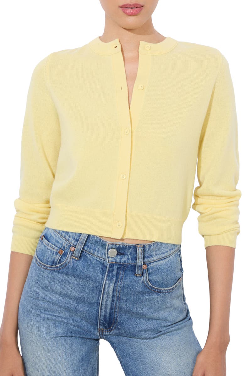 Alice + Olivia Dollie Crop Cashmere Blend Cardigan, Main, color, 