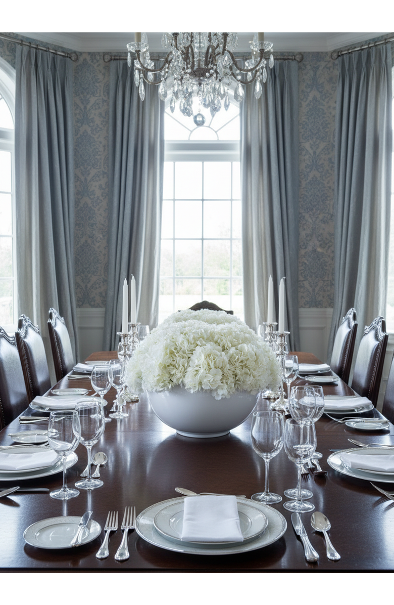 CocoBella Lumi Large RealTouch Hydrangea Centerpiece, Alternate, color, Snow