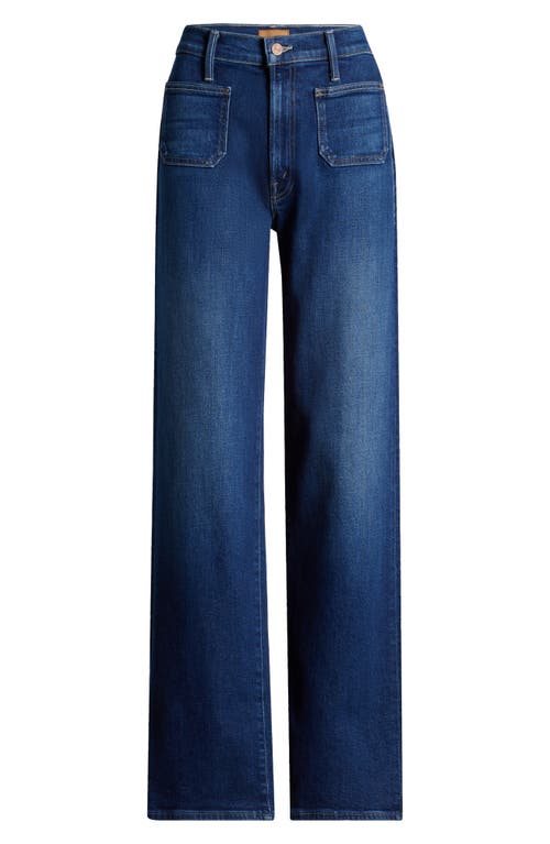 Mother 'the Maven Sneak' Blue Flared Jeans With Mid Rise And Belt Loops In Blue