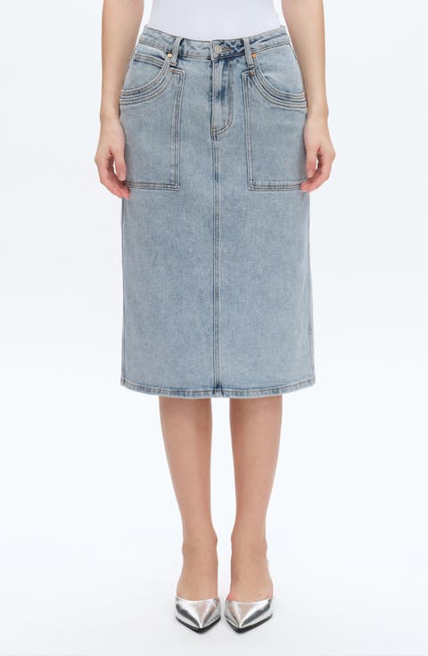 Beth Denim Midi Skirt