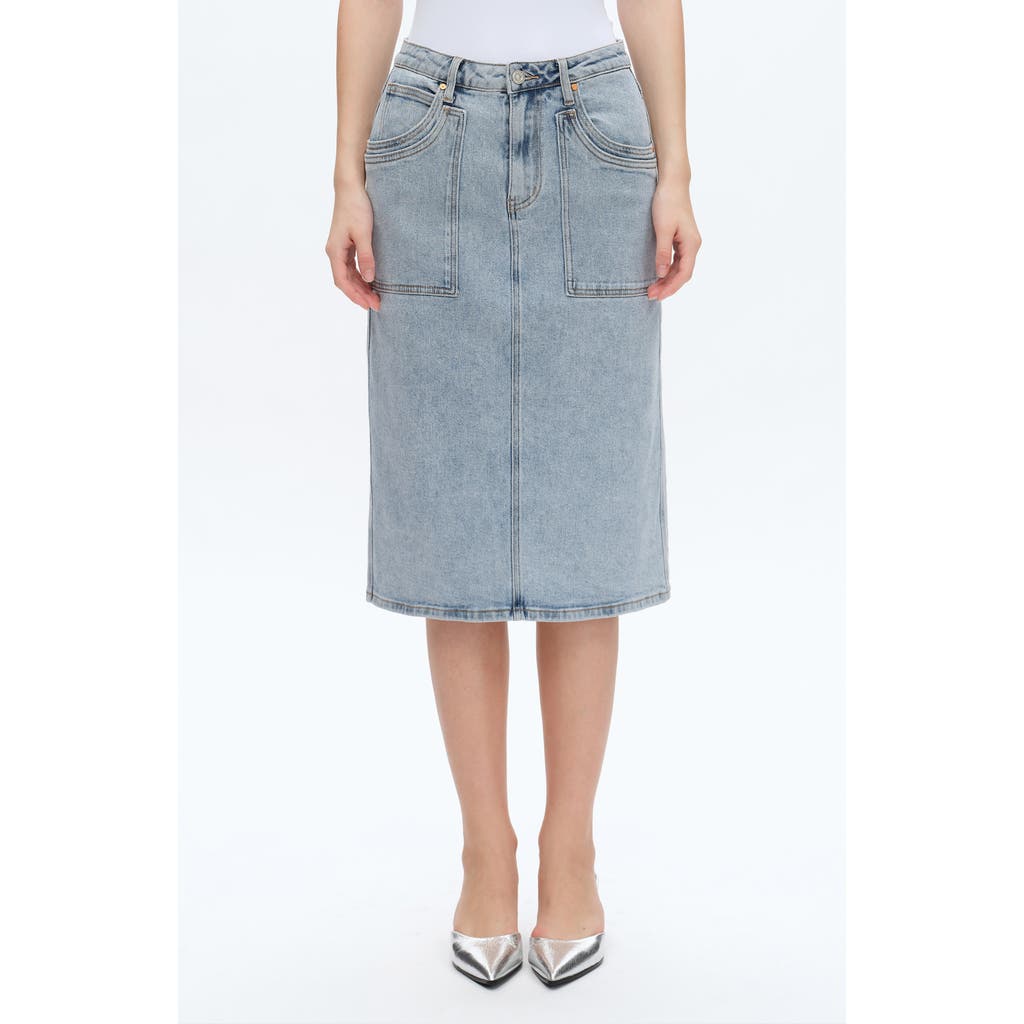 Bayeas Beth Denim Midi Skirt In Blue