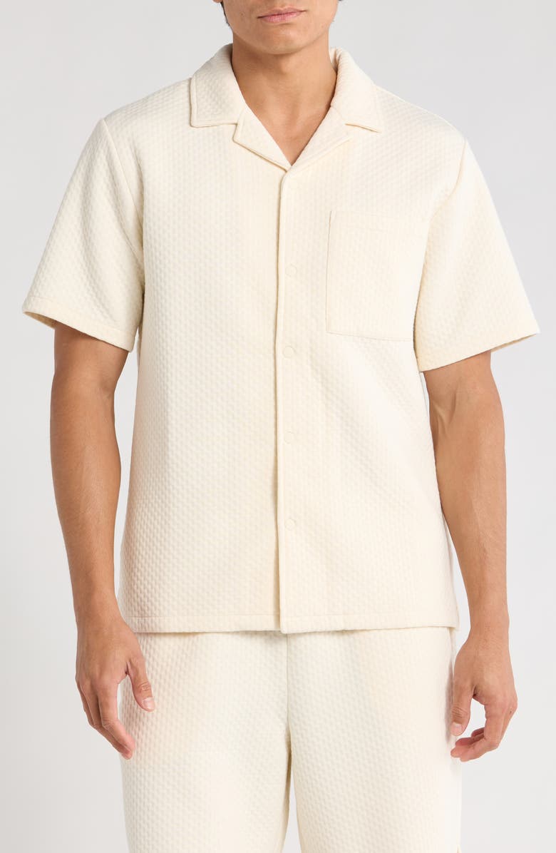 JASON WU Textured Knit Camp Shirt, Main, color, 