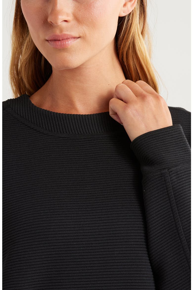 Kick Back Ottoman Knit Sweatshirt, Alternate, color, BLACK