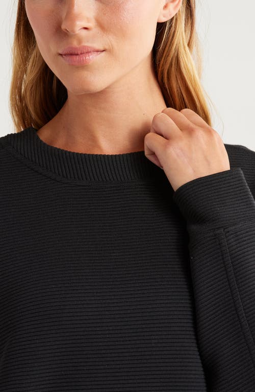 Zella Kick Back Ottoman Knit Sweatshirt In Black
