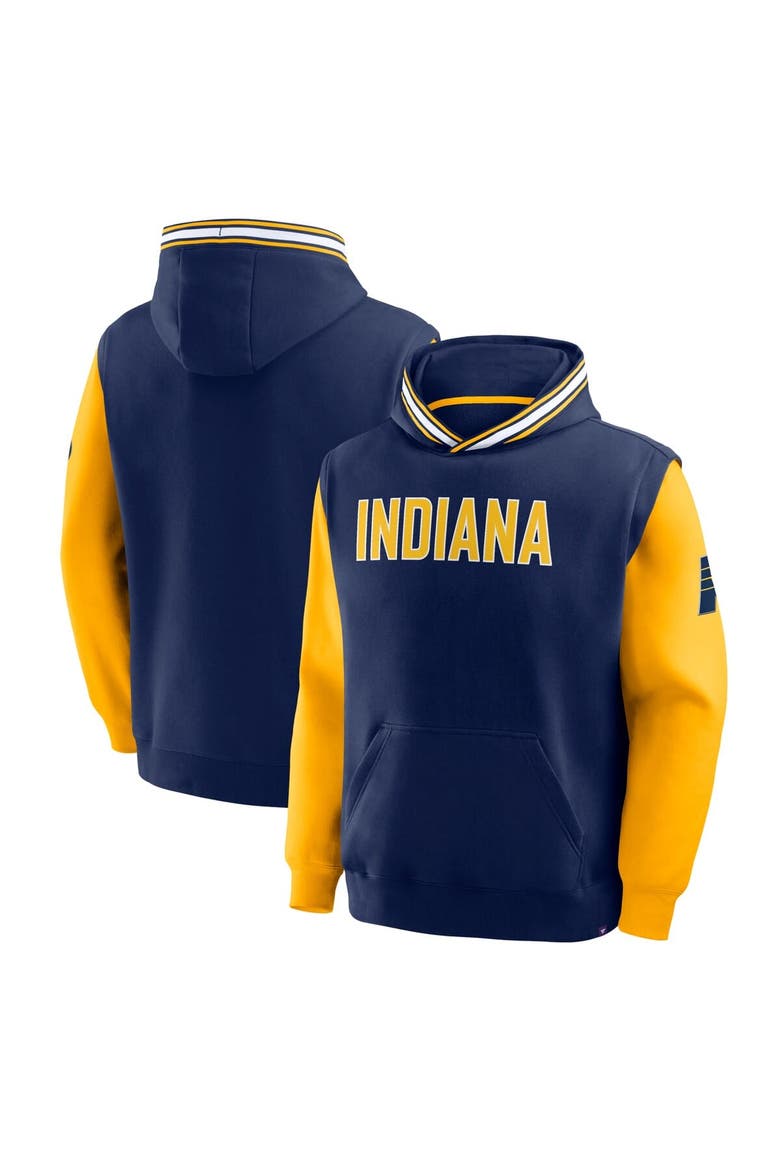 Men's Fanatics  Navy/Gold Indiana Pacers Half Court Shot Clock Fastbreak Hoodie, Main, color, Navy
