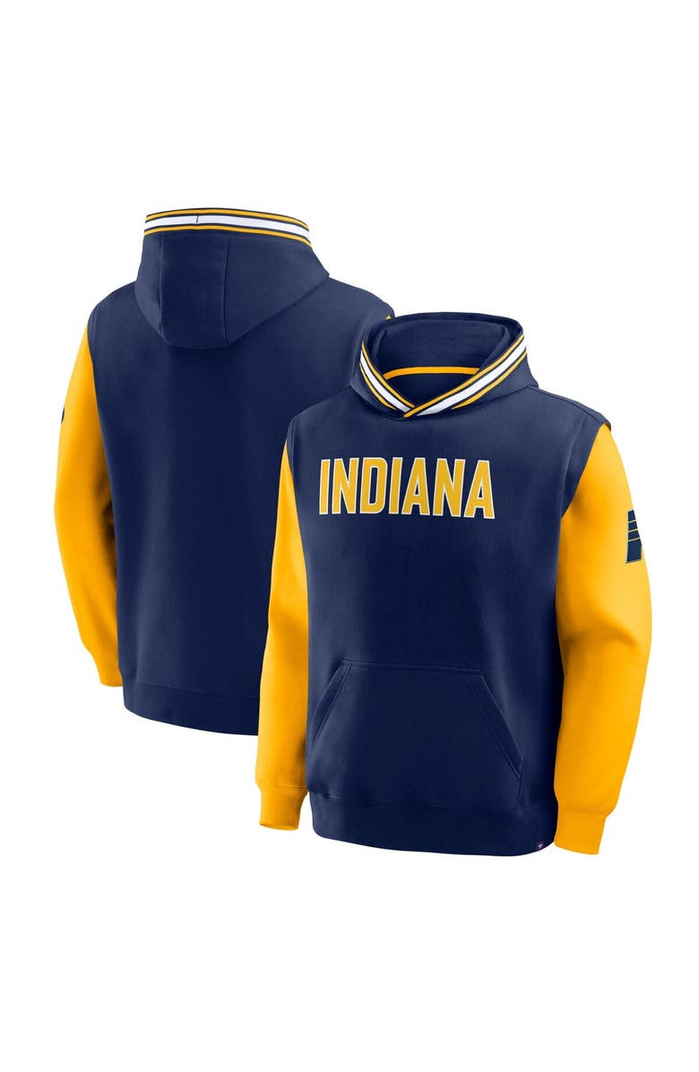 FANATICS Men's Fanatics  Navy/Gold Indiana Pacers Half Court Shot Clock Fastbreak Hoodie, Main, color, Navy