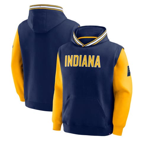 Men's Fanatics  Navy/Gold Indiana Pacers Half Court Shot Clock Fastbreak Hoodie