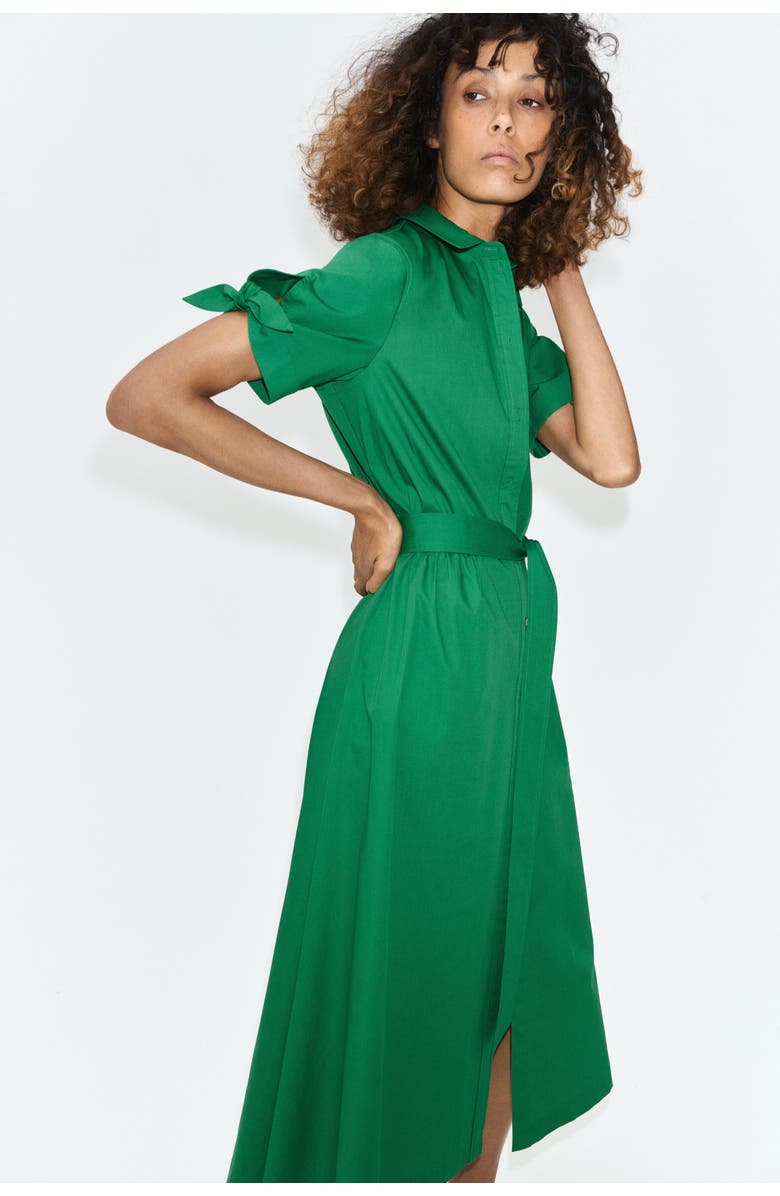 H&M Short-sleeved Shirt Dress, Main, color, Green