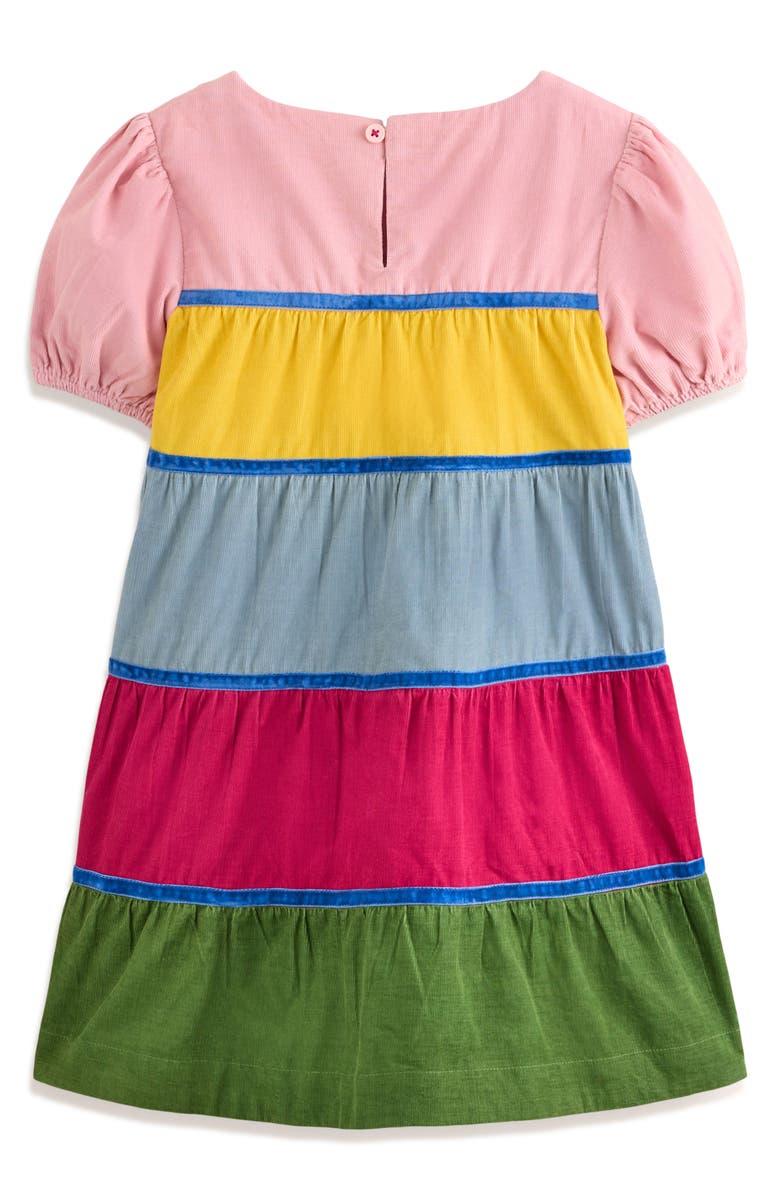 Mini Boden Kids' Colorblock Cotton Corduroy Tiered Dress, Alternate, color,