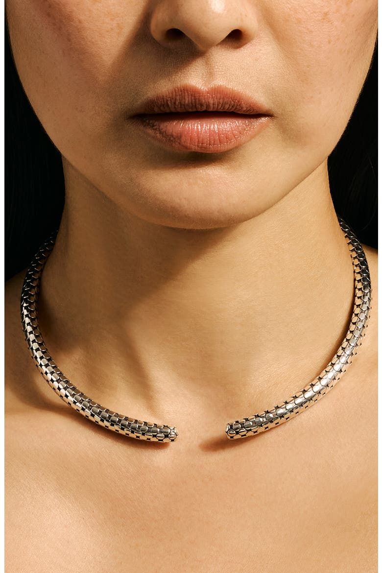 Dot Coil Choker Necklace, Alternate, color, SILVER