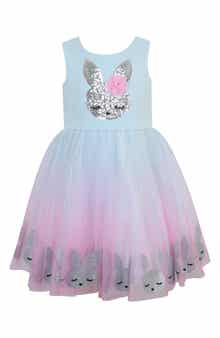 Zunie Kids' Ponte Sequin Bunny Tutu Dress