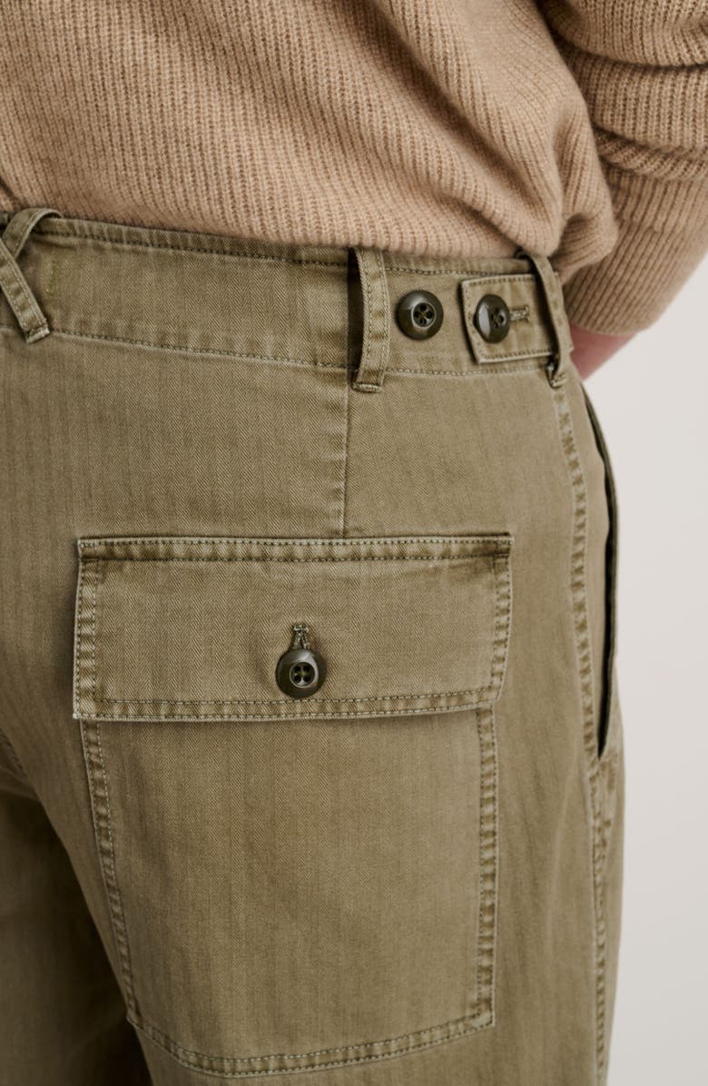 Alex Mill Cotton Herringbone Field Pants, Alternate, color, Vintage Olive