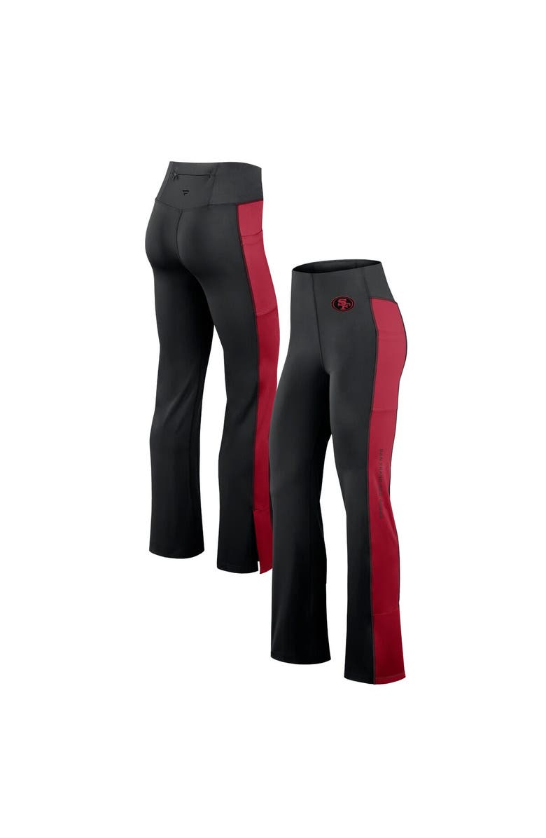Fanatics Signature Women's Fanatics Signature Black San Francisco 49ers Studio Fitted Flared Leggings, Main, color, 