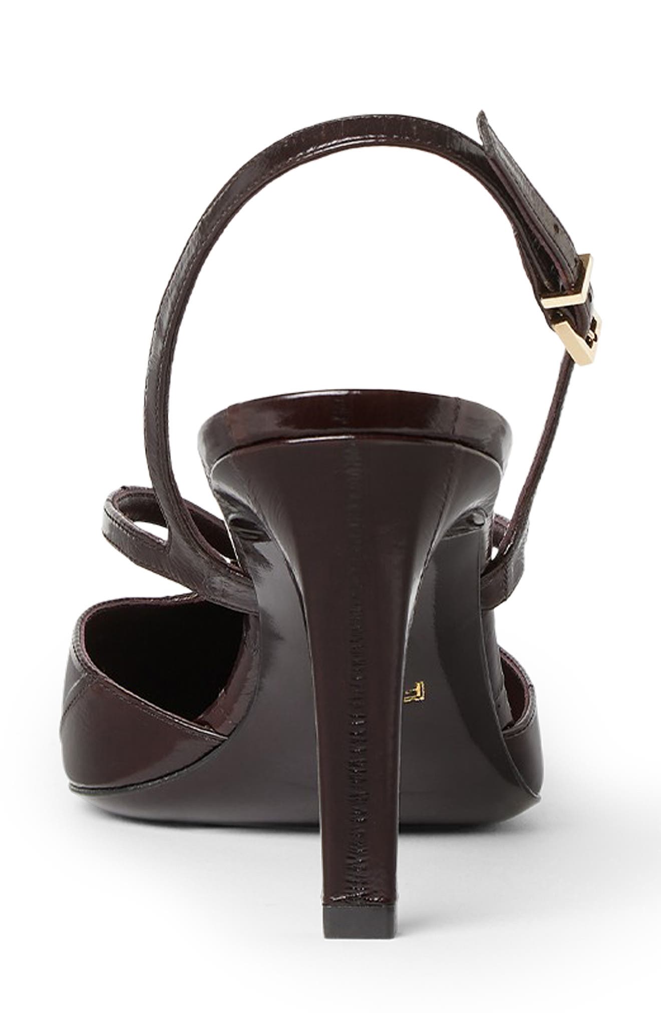 Fendi FFold Genuine Eel Pump, Alternate, color, Brown