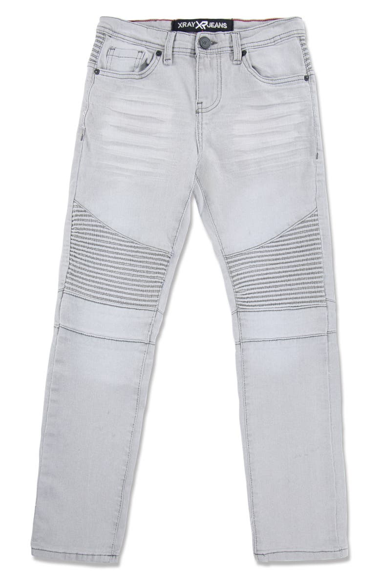 XRAY Kids' Stretch Skinny Moto Jeans, Main, color, Grey
