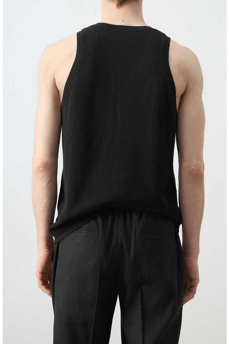 Slim Fit Cotton Rib Tank, Alternate, color, BLACK