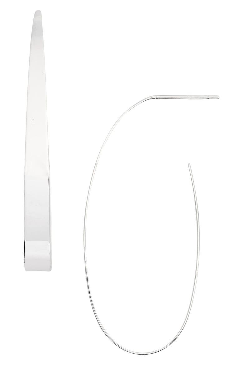 Jewelry Oval Hoop Earrings, Main, color, WHITE GOLD