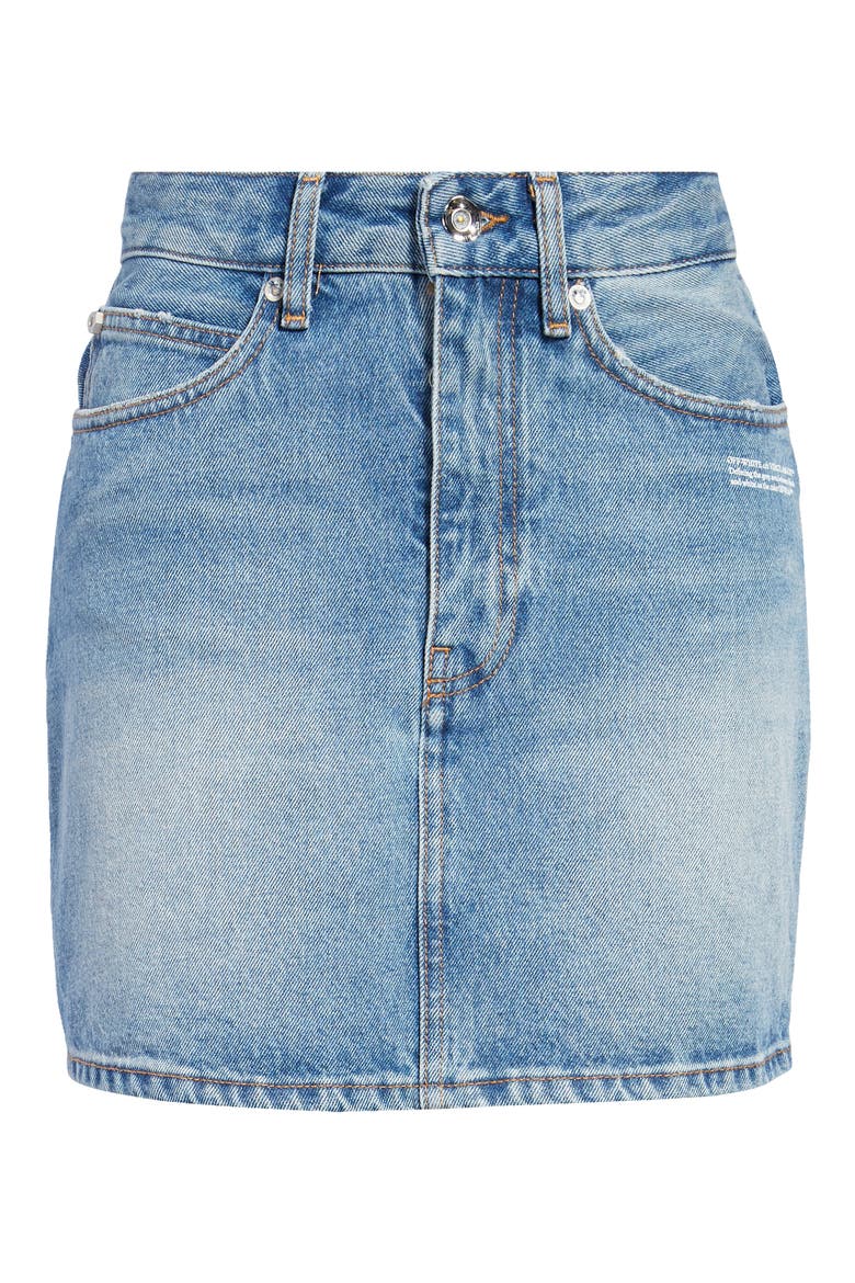 Corporate Denim Miniskirt, Alternate, color, BLUE WHITE