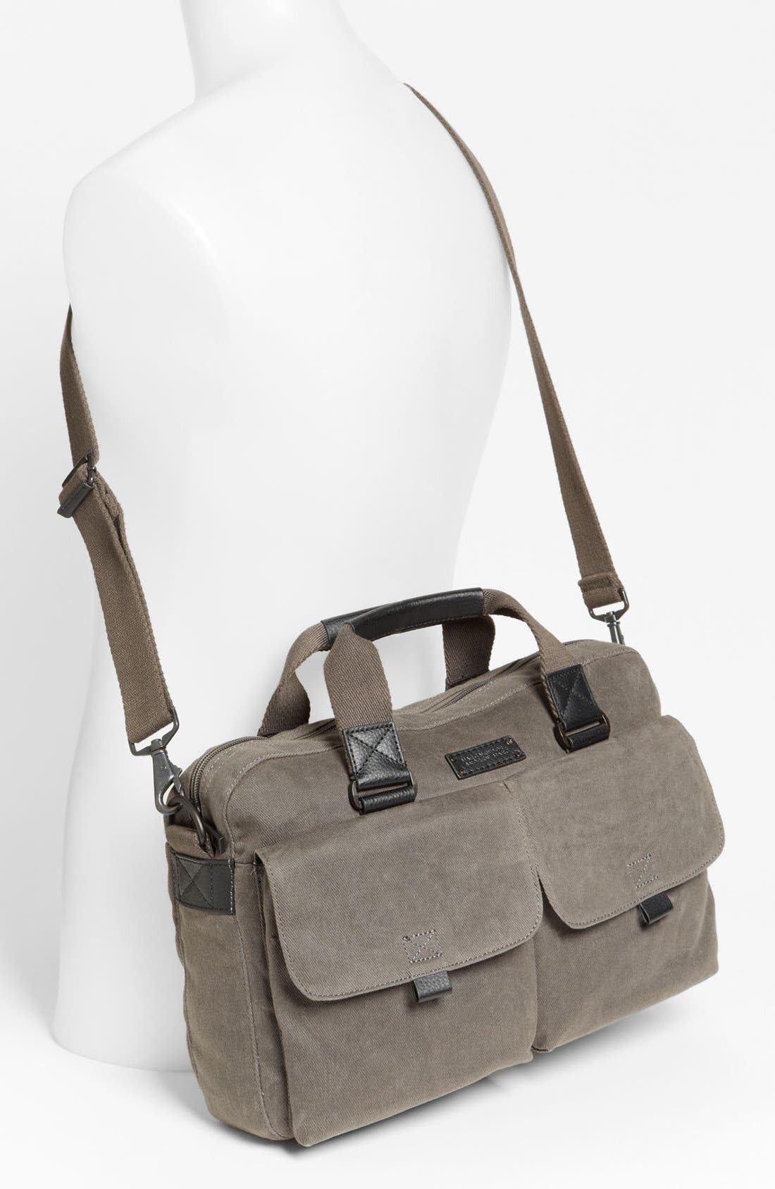 Andrew Marc 'Essex' Twill Briefcase, Alternate, color, CHARCOAL