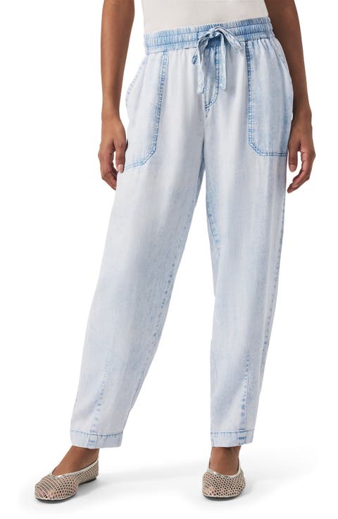Ryan Crop Carrot Leg Pull-On Pants (Bleached Indigo)