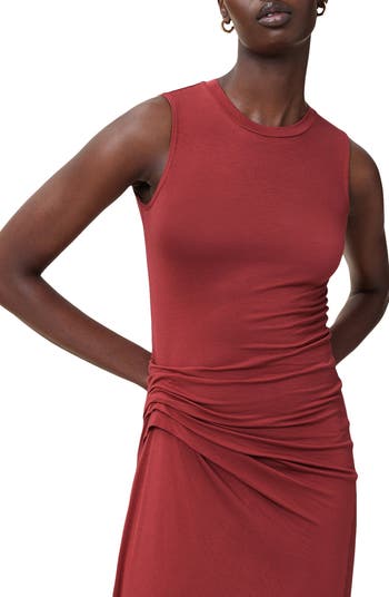 Rivi Draped Sleeveless Midi Dress
