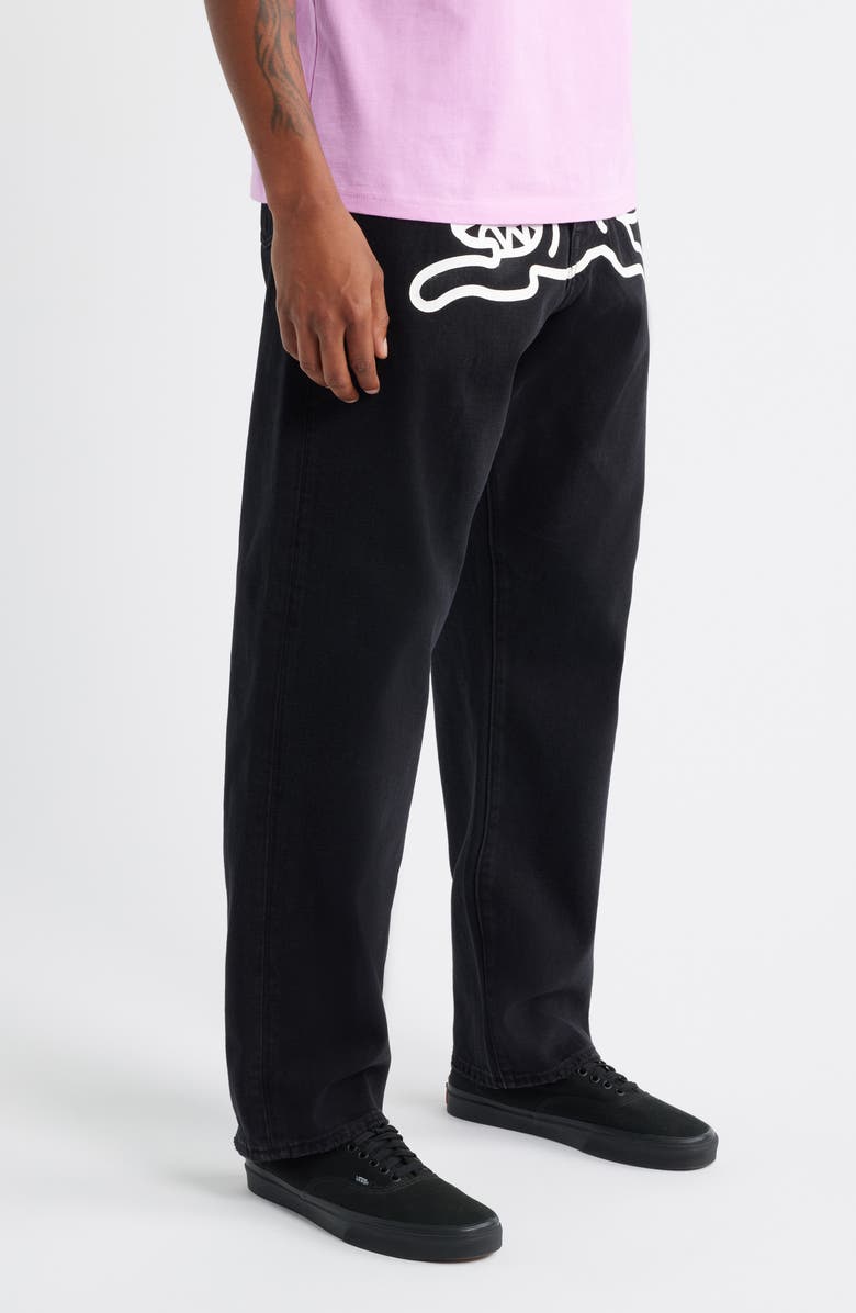 ICECREAM Ash Vanilla Fit Running Dog Appliqué Jeans, Alternate, color, Black Cara