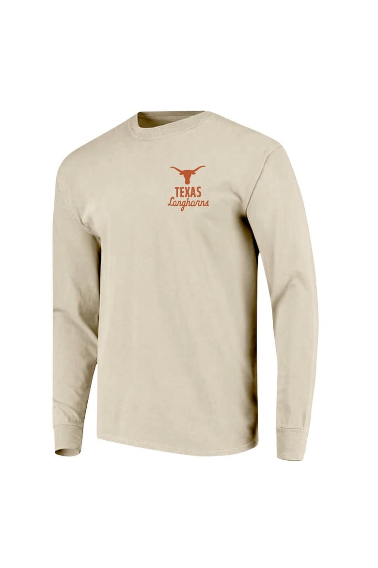 Men's Natural Texas Longhorns Comfort Colors Mascot Overlay Long Sleeve T-Shirt, Alternate, color, Natural