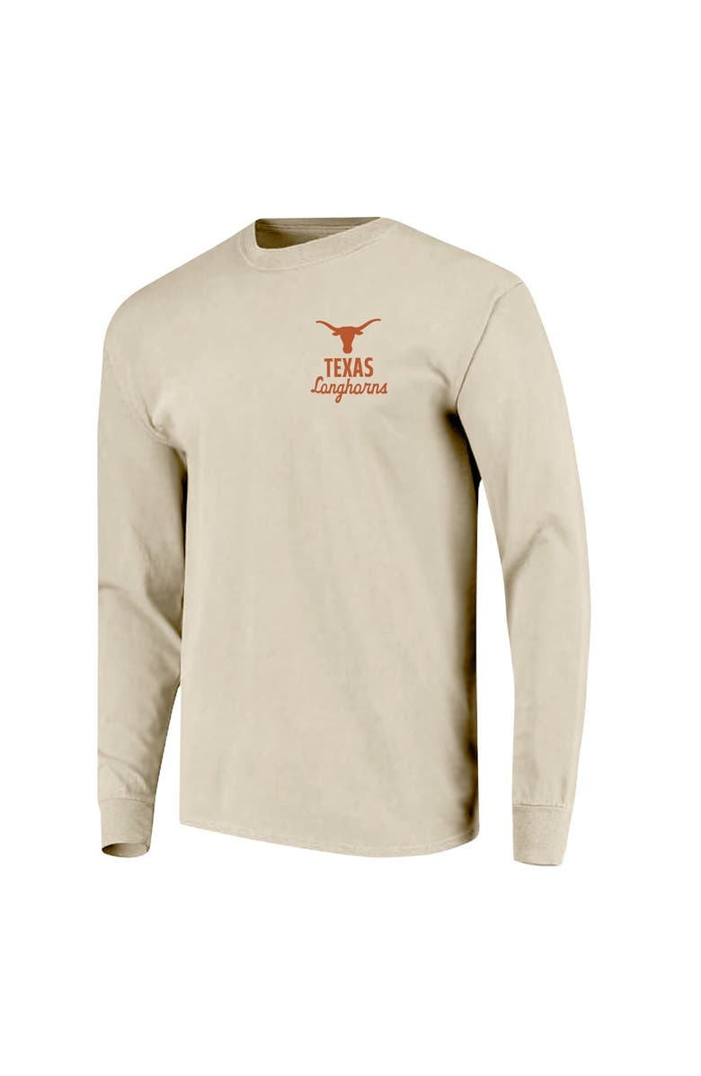 IMAGE ONE Men's Natural Texas Longhorns Comfort Colors Mascot Overlay Long Sleeve T-Shirt, Alternate, color, Natural