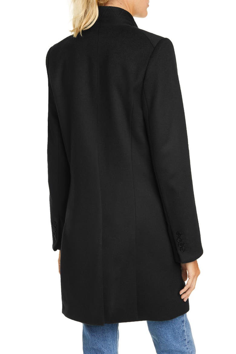 Wool Blend Car Coat, Alternate, color, BLACK