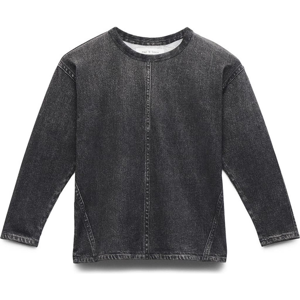 Rag & Bone Kids' Mini Miramar Trompe L'oeil French Terry T-shirt In Black