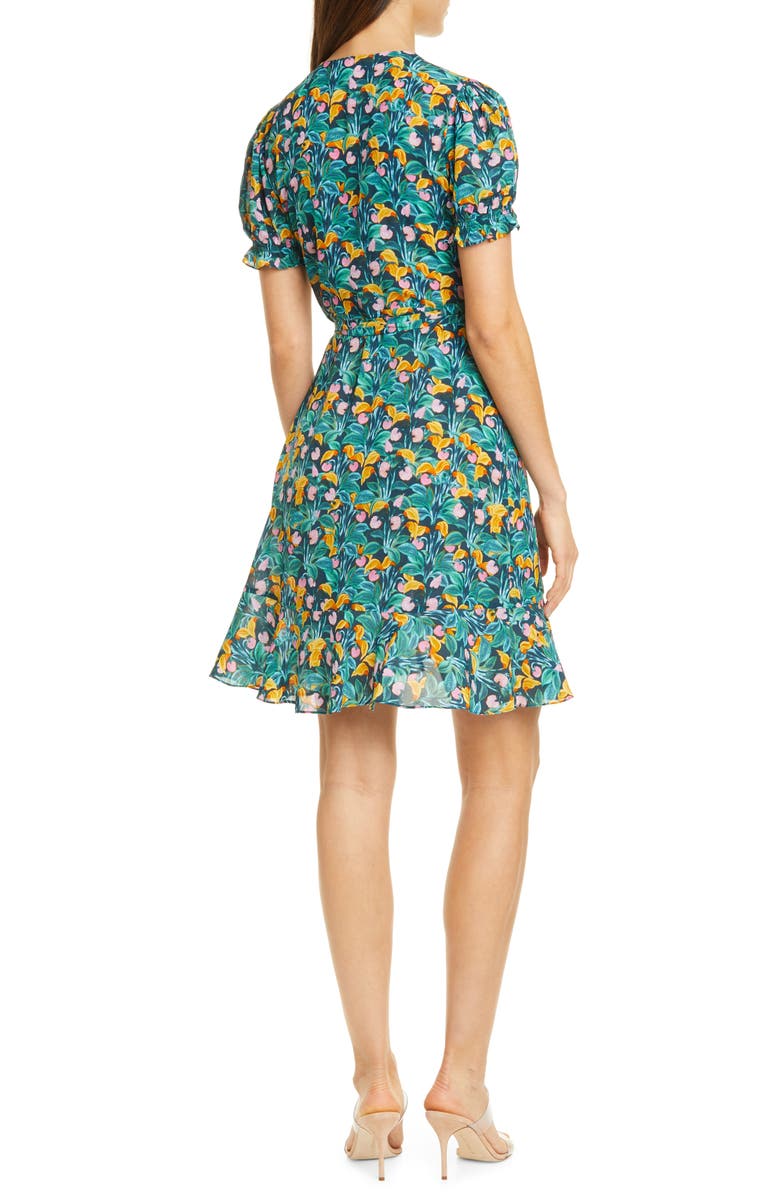 DVF Emilia Floral Short Sleeve Wrap Dress, Alternate, color,