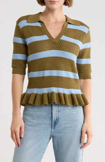 Scotch & Soda Pointelle Peplum Sweater