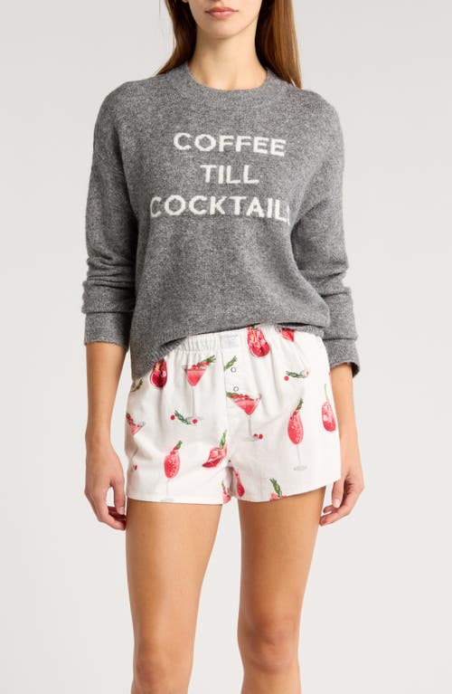 PJ Salvage Coffee Till Cocktails Short Pajamas in Frost Gray 