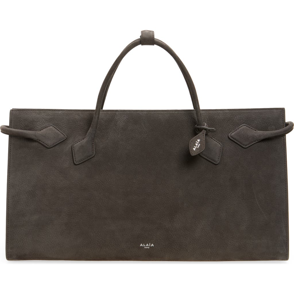 Alaïa Le Teckel Suede Tote In Gray