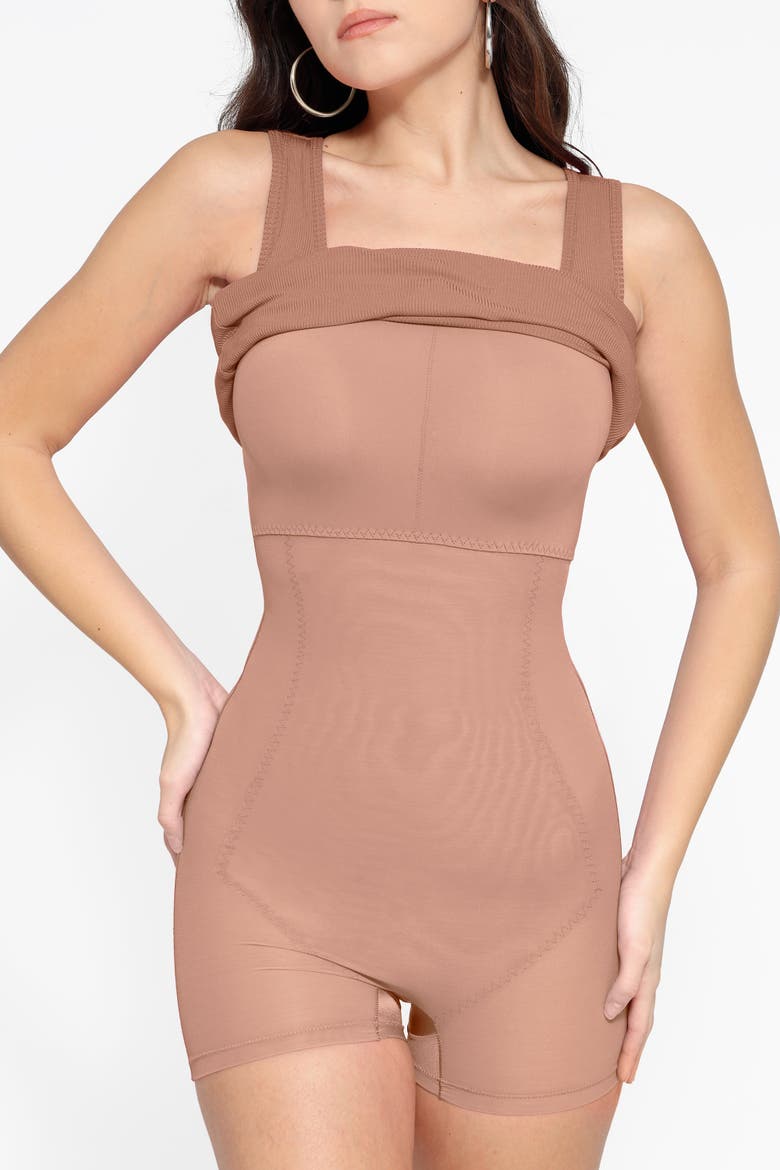 Modal Wide Straps Built-In Shapewear Mini Lounge Dress, Alternate, color, Terra-Cotta