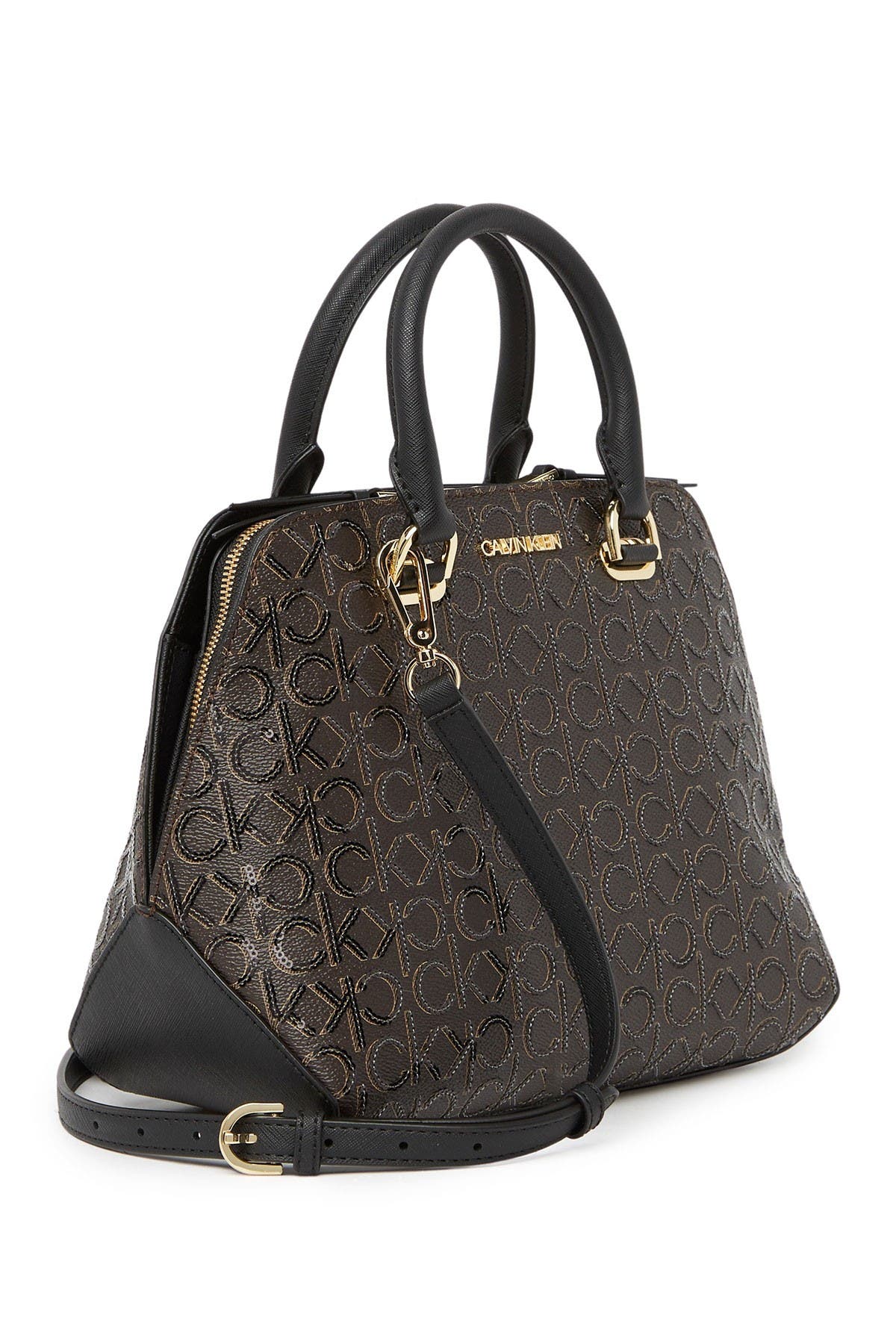 Calvin Klein Hayden Signature Triple Compartment Shoulder Bag Satchel, Alternate, color, 