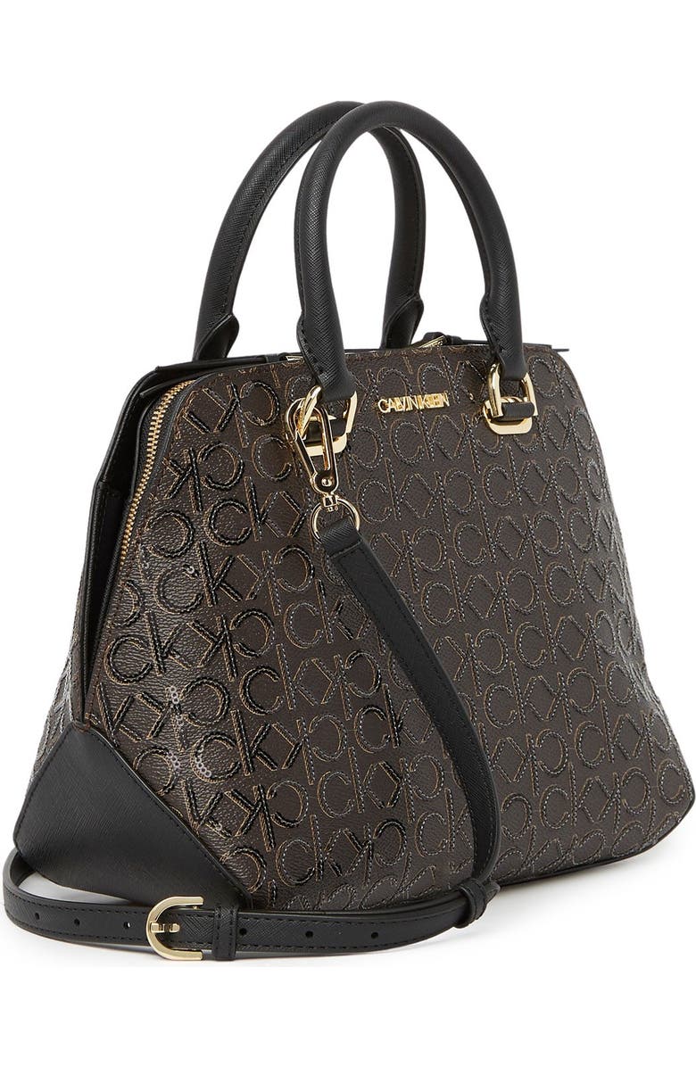 Calvin Klein Hayden Signature Triple Compartment Shoulder Bag Satchel, Alternate, color,