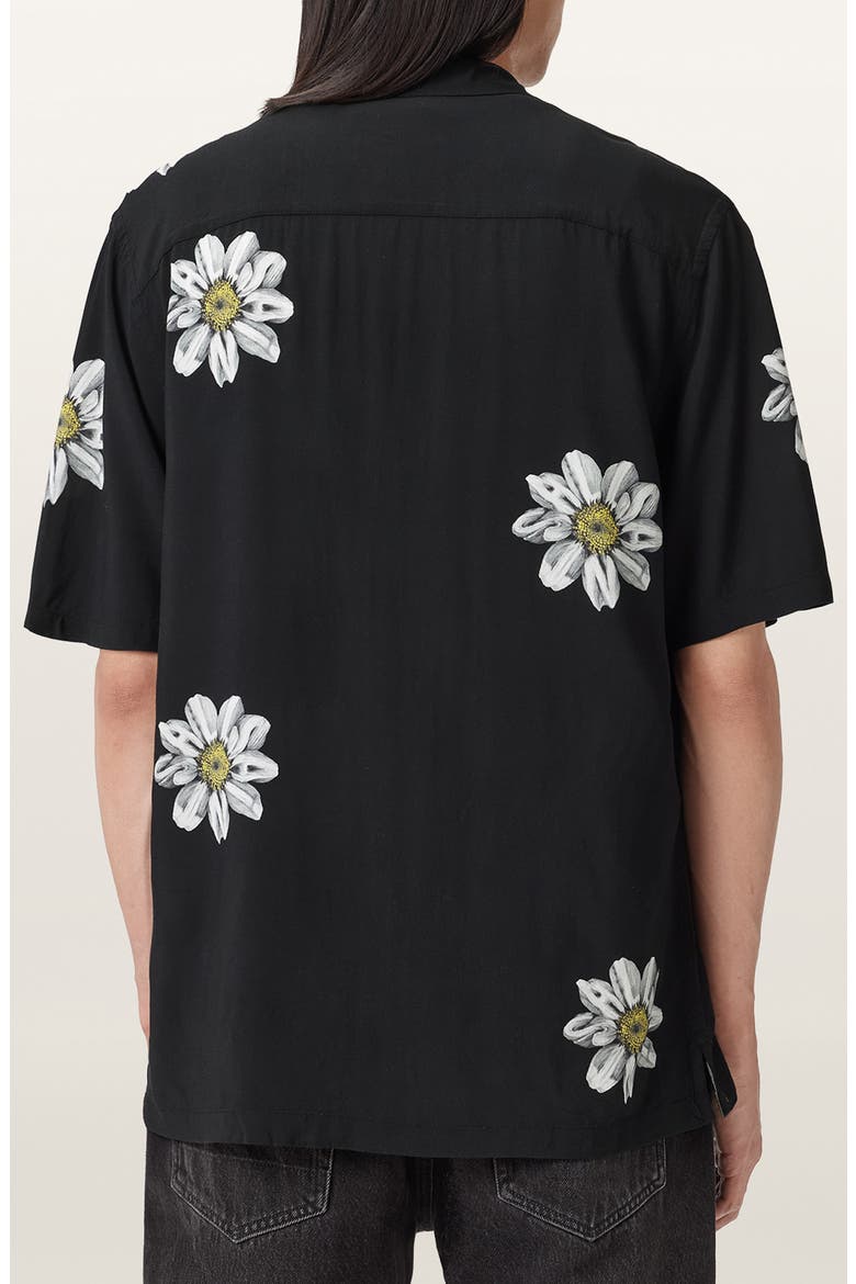 Petal Camp Shirt, Alternate, color, JET BLACK