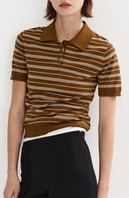 MANGO Stripe Polo Sweater