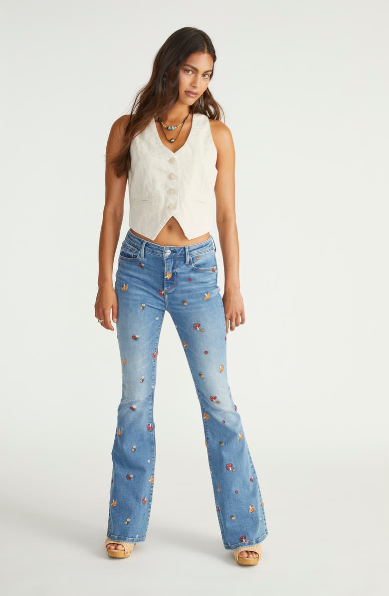 Driftwood Farrah x Wonderland Embroidered Flare Leg Jeans, Alternate, color, 