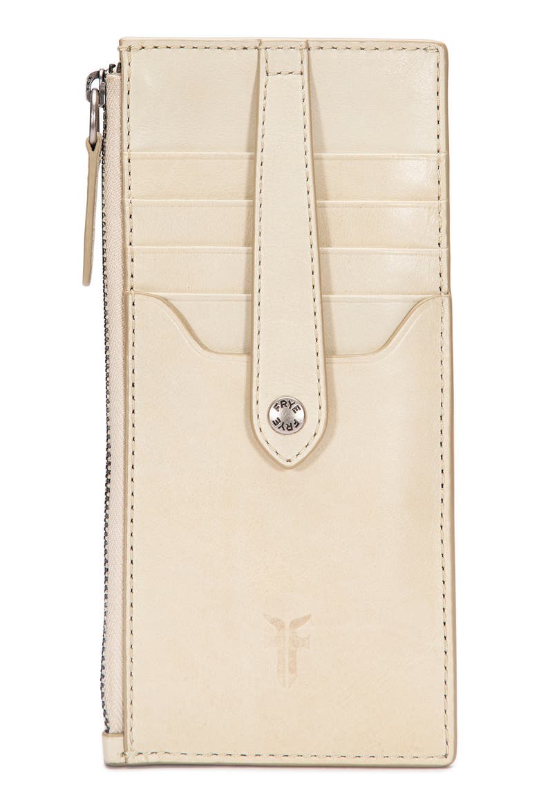 Slim Leather Snap Card Wallet, Main, color, OAT