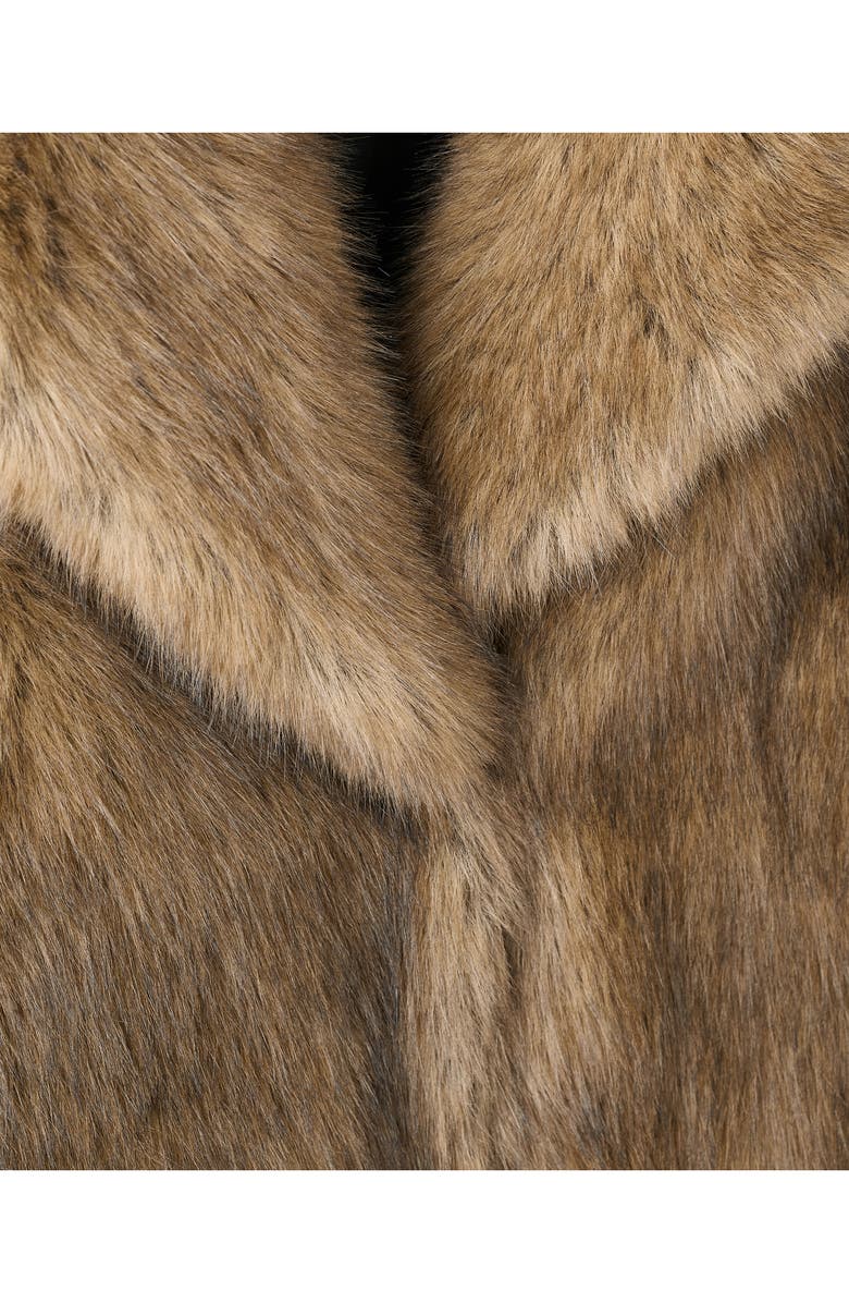 MANGO Faux Fur Coat, Alternate, color, Beige