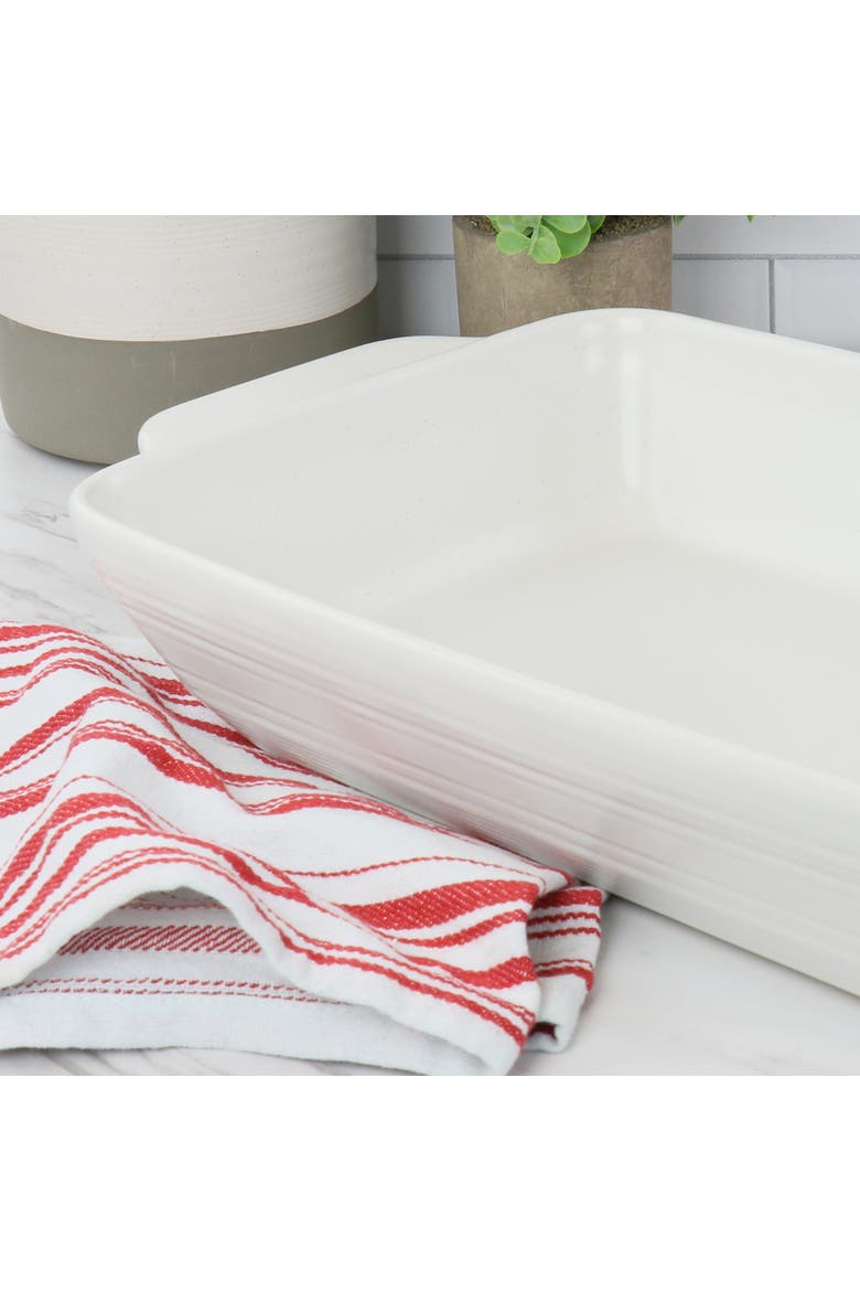 Gibson 4 Quart Rectangular Stoneware Baker, Alternate, color, White Speckle